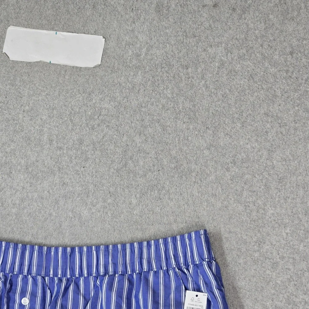 GAP Women Sleepwear XXL Blue Shorts Striped Pajama Pants Organic Cotton NWT
